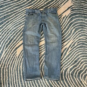 women's blue and navy jeans